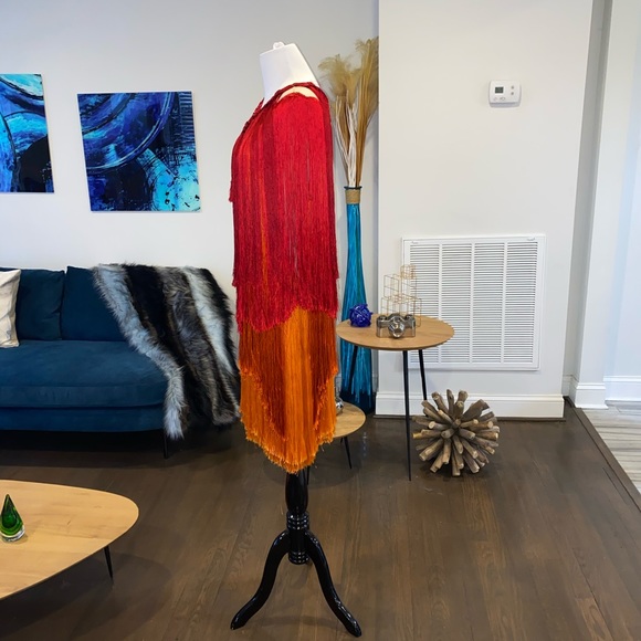 Alberta Ferreti Woven Fringe Dress - Picture 5 of 8